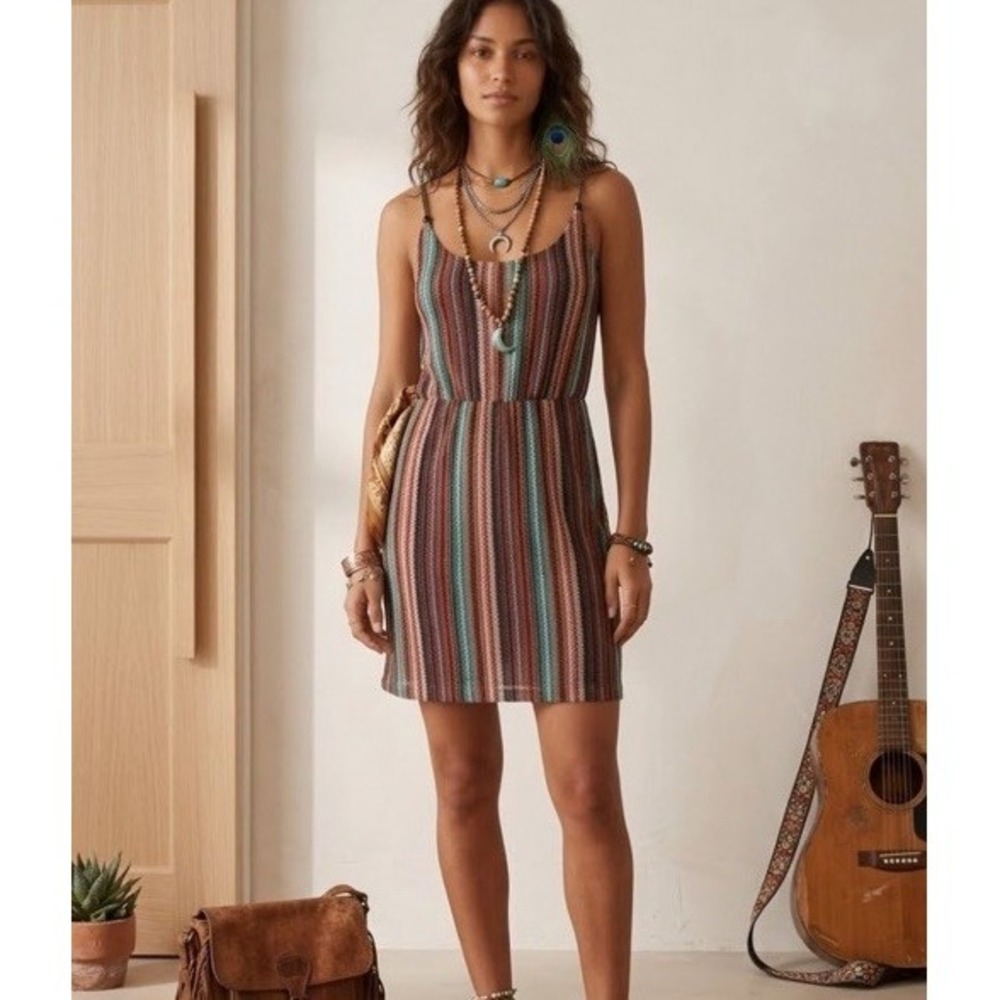 Harlow & Rose Strappy Dress Medium Multicolor Festival Boho Renaissance Hippie